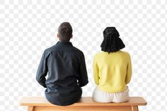 two people sitting on a bench looking at each other png image with transparent background