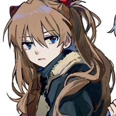 an anime character with long hair and blue eyes