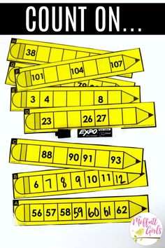 the printable counting game for numbers is shown in black and yellow