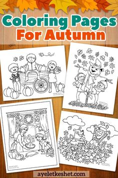 coloring pages for autumn with the title overlaying it's image and text