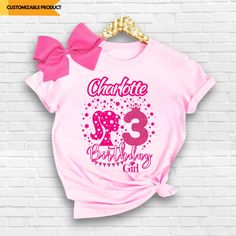 Birthday Girl T Shirt, Bday Girl, Barbie Birthday, Birthday Girl Shirt, Birthday Party Shirt, Pink Party, Pink Birthday, Pink Parties, Birthday Gifts For Kids