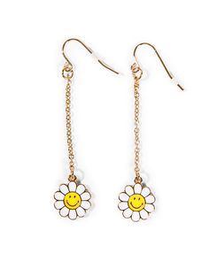 Trendy Nickel-free Spring Jewelry, Spring Trendy Nickel-free Jewelry, Trendy Hypoallergenic Gold Flower Earrings, Trendy Single Earring Jewelry For Spring, Gold Hypoallergenic Jewelry For Spring, Trendy Single Earring For Spring, Trendy 14k Gold Filled Drop Earrings, Hypoallergenic Drop Earrings For Spring, Trendy 14k Gold Filled Earrings