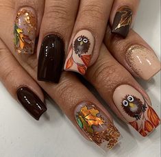 These are Hands Down The Best Thanksgiving Manicures 2020 Can Offer! – KelseyRaye Shellac Fall Nails, Thanksgiving Manicures, Turkey Nails, Manicured Nails, Short Nail Manicure