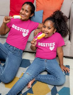 Besties Mom and Daughter Shirts | Mommy Daughter Shirts | Mom & Me Set | eBay Mommy Daughter Shirts, Mom And Daughter Shirts, Mom And Me Shirts, Daughter Shirts, Tshirt Set, Daughters Shirt, Mommy Daughter, Mom And Daughter, Matching Tees