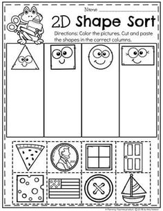 a printable worksheet for the 2nd grade students to practice shapes and numbers