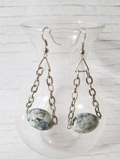 Hey, I found this really awesome Etsy listing at https://www.etsy.com/listing/597147960/black-and-white-porcelain-and-chain Gift Inspiration, Beaded Drop Earrings, Etsy Favorites