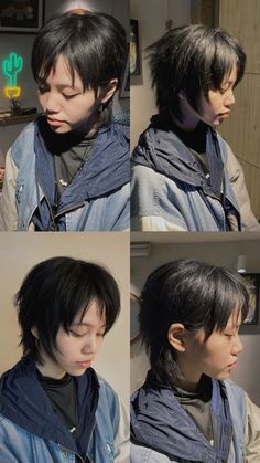 Instagram : Haircut @9hahoi  https://www.instagram.com/9hahoi/ #hair #shorthair #hairstyle  #haircut #hairstylist #mullet  #hairdesign #hanoi #vietnam #vietnamese #so9hahoi #xomhahoi #9xomhahoi #9hahoi Short Haircut Face Framing Layers, Short Haircuts For Straight Hair Layered, Mullet Thick Hair, Short Curly Hair Asian, Mullet Haircut Straight Hair, Styling Very Short Hair, Kpop Mullet, Under Hair Shaved, Asian Pixie Cut