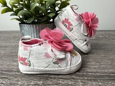 Newborn Baby Floral Shoes Baby Sneakers Baby Loafers Baby’s 1st shoes Crib Shoes Baby shower Gift Idea New Baby by OurBabyBakery on Etsy Pink Non-slip Booties For Spring, Cute Booties For First Birthday In Spring, Spring Gift Booties With Soft Sole, Spring Sneakers With Soft Sole And Closed Toe, Spring Booties With Soft Sole And Round Toe, Cute Spring Booties With Soft Sole, Cute Closed Toe Spring Booties, Cute White Spring Booties, Spring White Booties As Gift