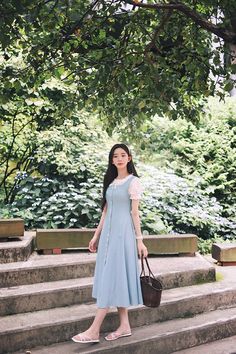 Aesthetic Frocks, Country Style Clothes, Modest Outfits Dresses, Country Style Fashion, California Style Clothes, California Style Outfits, Twin Outfit, Aesthetic Korean Fashion