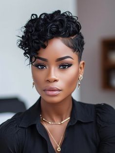 36 Cute Summer Hairstyle Ideas for Black Women in 2024 One Side Short One Side Long Hair, Hairstyle Ideas For Black Women, Bday Hair, Hair Expo, Summer Hairstyles For Black Women, Short Hair Up, Cute Summer Hairstyles, Sunny Disposition, Shaved Side Hairstyles