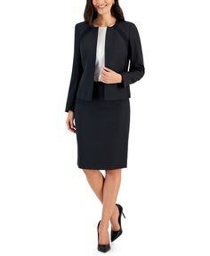 in stock Skirt And Suit Outfit, Suit Outfits For Women Classy, Suit Outfits For Women, Pencil Skirt Suit, Houndstooth Pencil Skirt, Suit Outfit, Structured Jacket, Le Suit, Outfits For Women