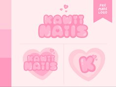 two hearts with the words kawai mains on them