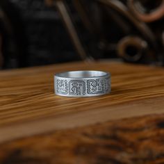 Aztec and Mayan Hieroglyphics Silver Band Ring, Ancient Unique Mens Ring in Sterling Silver, Aztec and Mayan Jewelry, Mythology Gift Ring * Gender : Female & Male      * Stamp: 925 Sterling Silver   * Finish: Oxidized - Polished - Gold Plated - PRODUCT DETAILS - * Ring Diameter: 0,80 Cm ( 0,31 Inches )  * Ring Weight: 10-11 Grams  * Ring Size: 5 US to 15 US   ADVICES * All our products are handmade and weights may vary  (-) 1,00 gram ( For USA Ring Size 11 ) * We recommend using the oxidized ver Symbolic Etched Rings For Promise, Symbolic Engraved Stamped Ring For Promise, Symbolic Engraved Promise Ring, Symbolic Engraved Ring For Promise, Symbolic Etched Promise Ring, Mayan Hieroglyphics, Mayan Jewelry, Ring For Boyfriend, Unique Mens Rings