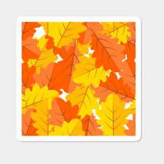 an orange and yellow leaf pattern sticker