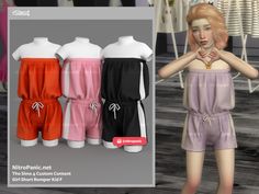 Roli Cannoli CC Findz Corner — nitropanic: Romper for Girls <3 [more info... Sims 4 Kid Clothes, Lotes The Sims 4, Sims 4 Piercings, Sims 4 Teen