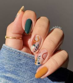 Hard Gel Nails, September Nails, Fall Nail Trends, October Nails, Dip Nails, Colorful Nails, Cute Summer Nails, Nails 2021, Nails And Hair