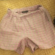 Brand New Never Worn Brandy Melville Plaid Shorts Summer Purple Relaxed Fit Shorts, Purple Relaxed Fit Shorts For Summer, Purple Relaxed Fit Summer Shorts, Casual Pink Shorts With Short Inseam, Purple Relaxed Fit Shorts, Purple Pajama Shorts For Spring, Purple Spring Pajama Shorts, Summer Purple Lounge Shorts, Summer Purple Loungewear Shorts