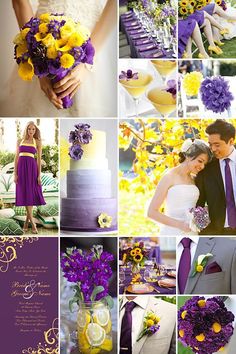 purple and yellow wedding color scheme