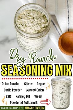 the recipe for this seasoning mix is in a mason jar