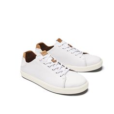 Lae‘ahi Lī ‘Ili Men's Leather Sneakers - White | OluKai White Sneakers Men, Best Sneakers, Cole Haan Shoes, Sneaker Collection, Designer Heels, Blue Suede, White White, White Sneakers, Sneakers White