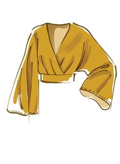 a drawing of a woman's yellow top