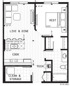 the floor plan for a small apartment