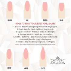 Real Nail Shapes, What Your Nail Shape Says About You, Nail Shape Meaning, Manicure For Wide Nails, Best Shape Nails For Long Fingers, Signature Nail Color, Nail Information, Best Nail Shape For Long Fingers, Shape Nails How To