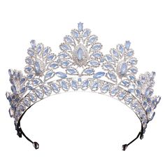 PRICES MAY VARY. Material: This cute tiaras crown made of plated alloy,blue opal rhinestone.(this crown designed with hairclips) Light Blue princess headpiece is comfortable and durable. One size fits most people. Sparkling headpiece, ideal for Weddings, Bridal, Birthdays, Proms, Evening, Homecoming, Quinceanera, Costume Party, Cosplay, Christmas, Theater, Bridal Showers, Baby Showers, Maternity Photo Shoots, Halloween, Banquet, Masquerade, Celebration, Ceremony, Anniversary, Holiday, Sweet 16, Blue Wedding Headpiece, Maternity Photo Shoots