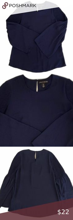 A Pea In The Pod Women Scoop Neck Blouse Dark Blue Size XS Bump It, Blouse Back Neck, Scoop Neck Blouse, Blouse Back, Maternity Blouse, Scoop Neck Blouses, Blue Bell, One Piece Pajamas, Womens Maternity