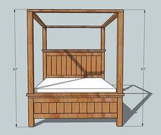 the measurements for a four poster bed frame