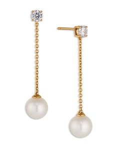 Nadri Cultured Freshwater Pearl Drop Earrings Pearl And Diamond Drop Earrings, Gold Pearl Drop Earrings, Pearl Drop Earrings Gold, Freshwater Pearl Drop Earrings, Diamond Drops, Pearl Earrings Dangle, Pearl Diamond, Modern Earrings, Wedding Board