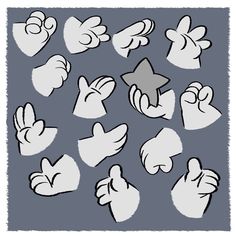 an image of hand gestures drawn in black and white