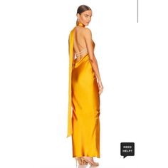 New ! Size M Polyester Blend Imported Dry Clean Recommended Unlined Halterneck Tie Closure Open Back With Faux Pearl Detail Revolve Style No. Khar-Wd6 Manufacturer Style No. Kara 1135 R Khanums X Revolve Kara Pearl Trim Maxi Dress Yellow Nwt $355 Yellow Silk Dress For Night Out, Silk Evening Gown, Rouched Dress, Tie Maxi Dress, Wrap Around Dress, Maid Dress, Revolve Clothing, Lace Maxi Dress, Female Fashion