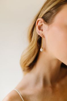 Crystal drop earring with a beautiful pearl at the end. A touch of modern glamour perfect for any look. Anna Johnson, Untamed Petals, Crystal Drop Earrings, Crystal Drop, Drop Earring, Touch Of Modern, The End, Wedding Day, Drop Earrings