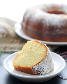 a piece of cake on a white plate