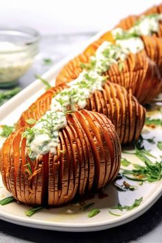 baked sweet potatoes with sour cream and herbs