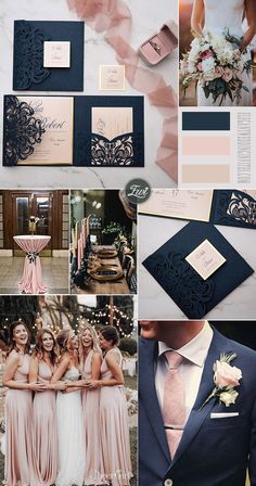 a collage of photos with different wedding colors