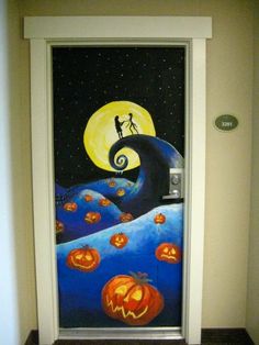 an image of a door decorated for halloween