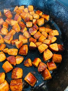 the food is being cooked in the pan on the stove top, ready to be eaten