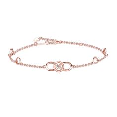 PRICES MAY VARY. ❤ELABORATE DESIGN❤ – The rose gold plated 925 sterling silver knot infinity women's jewelry ankle bracelets represent the endless love, friendship, forever love for women. ❤DIMENSION❤ – Women's Anklets made of 925 sterling silver rose gold. Fastened with a sterling silver lobster clasp, the adjustable anklet is punctuated by a beautiful infinity symbol and four hearts symbol. The infinity symbol is embellished with glittering white cubic zirconia to make it truly eye-catching. N Infinity Rose Gold Bracelet For Mother's Day, Rose Gold Infinity Bracelet For Mother's Day, Rose Gold Bracelet With Adjustable Chain For Mother's Day, Rose Gold Adjustable Chain Bracelet For Mother's Day, Mother's Day Rose Gold Bracelet With Adjustable Chain, Rose Gold Infinity Bracelet Gift, Hypoallergenic Rose Gold Infinity Jewelry, Infinity Anklet, Rose Gold Anklet