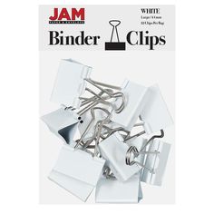 a bunch of binder clips sitting on top of each other in front of a white background