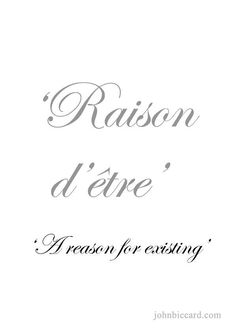 the words raison d'enre are written in cursive writing