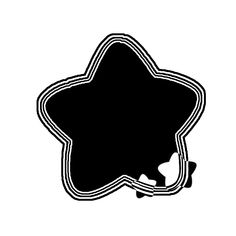 a black and white image of a star shaped object with lines on it's side