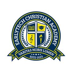 the logo for early tech christian academy, which is located in virginia's nobus lumen