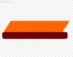 an orange and red object on a white background, with no background clippings