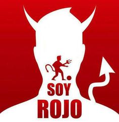 a red and white poster with the words soy rojo on it's face