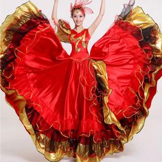 Please note this is in Asian sizing. Please check our own measurements carefully before making a purchase. We suggest you to buy one or two sizes larger. Women Spanish Flamenco Practice Dance Dress Costume Ruffle Frill Modern Ballroom This item is for one dress. Color: red Style: 180 degrees, 360 degrees, 540 degrees, 720 degrees Size: S, M, L, XL, 2XL S: height: 155-160cm/ 61-63 inches, bust: 86.5cm/ 36.1 inches, weight: 42.5-50kg M: height: 161-165cm/ 63.4-65.4inches, bust: 91.5cm/ 35.8 inches, weight: 50-60kg L: height: 165-170cm/ 65.4-67.4inches, bust: 96.5cm/ 38 inches, weight: 60-70kg XL: height: 165-170cm/ 65.4-67.4inches, bust: 101.5cm/40 inches, weight: 70-80kg 2XL: height: 165-170cm/ 65.4-67.4inches, bust: 106.5cm/41.9 inches, weight: 75-85kg SKU: 904-A101/JYY Spanish Traditional Dress, Spain Costume, Modern Ballroom, Flamenco Costume, Spanish Flamenco, Flamenco Skirt, Spanish Dance, Ballroom Costumes, Flamenco Dress