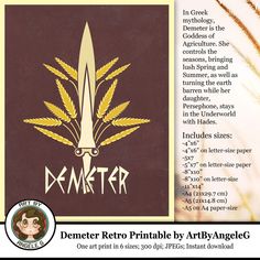 an image of a poster with the name demeter