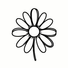 a black and white drawing of a flower