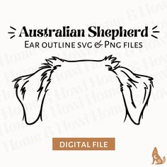 the australian shepherd ear outline svg and png files are available for use in this project